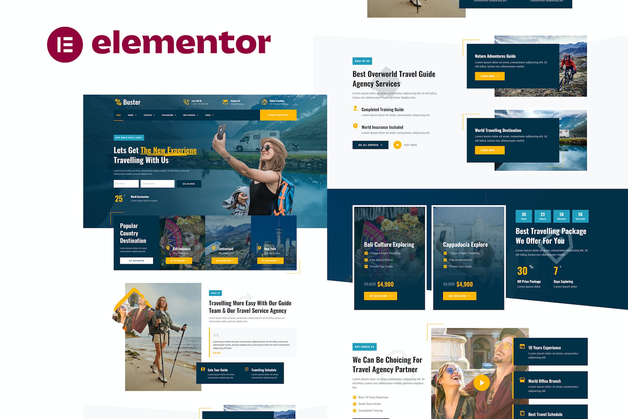 Buster – Tour Guide & Travel Agency Elementor Pro Template Kit
